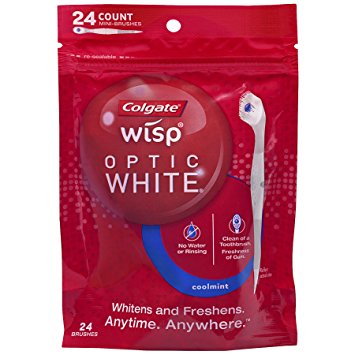 Colgate Optic White Wisp Mini Toothbrush, Coolmint - 24 Count