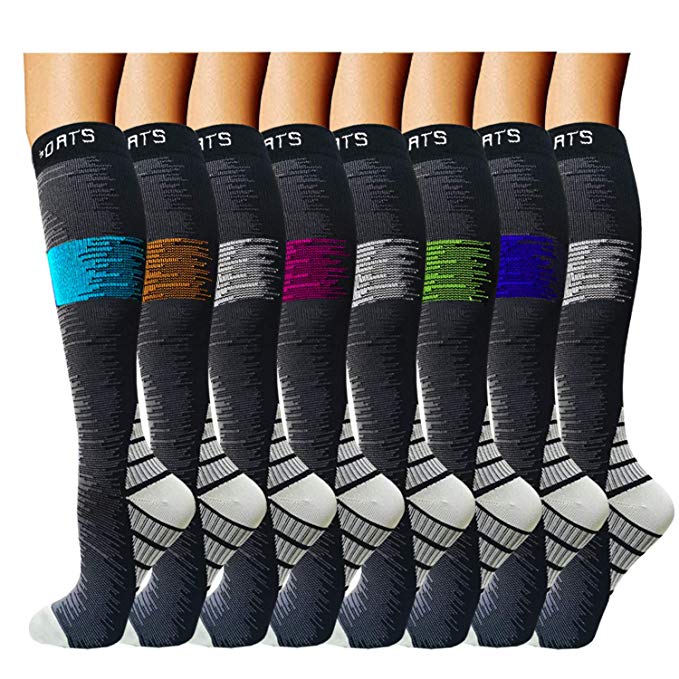 Copper Compression Socks for Men & Women(7 Pairs),15-20mmHg is Best for Running,Athletic,Medical,Pregnancy and Travel
