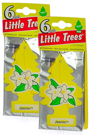 LITTLE TREES Car Air Freshener | Hanging Paper Tree for Home or Car | Jasmin | 12 Pack