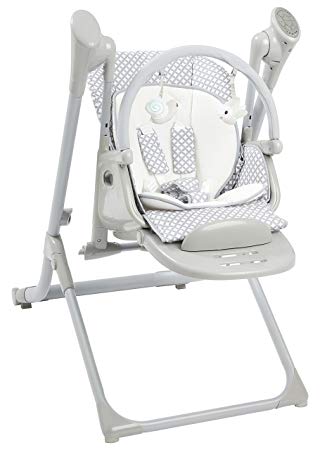 Primo 2-in-1 Smart Voyager Convertible Infant Swing and High Chair with Bluetooth, Grey