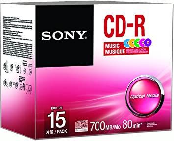 Sony Music Color CD-R Slim Jewel (15 pk)