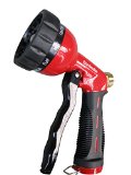 Garden Hose Nozzle  Hand Sprayer - Heavy Duty 10 Pattern Metal Watering Nozzle - High Pressure - Pistol Grip Front Trigger - Flow Control Setting Knob - Suitable for Car Wash Cleaning Watering Lawn and Garden - Ideal for Washing Dogs and Pets