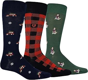 Chaps Men's Casual Fashion Cushioned Crew Socks-3 Pair Pack-Classic Designs with Stretch Blend