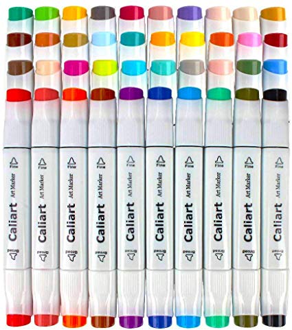 100 Colors Dual Tips Permanent Markers Alcohol Markers Coloring Art Marker Pens for Drawing Sketching Adult Coloring, Fine and Chisel Tip, Perfect for Black to School