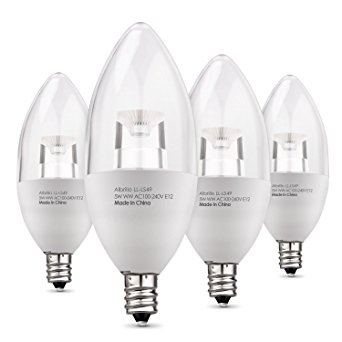 Albrillo E12 LED Candelabra Bulbs 5W, 40 Watt Equivalent, 2700K Warm White, 4 Pack