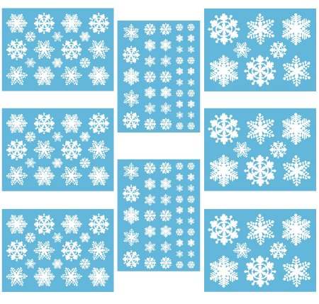 White Snowflakes Window Cling Decals