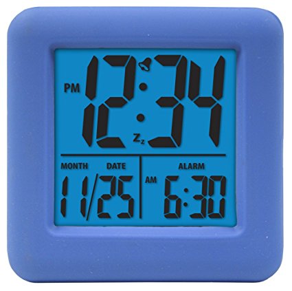 Equity by La Crosse 70905 Soft Blue Cube LCD Alarm Clock
