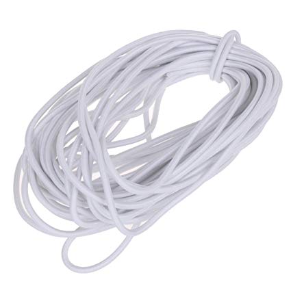 Usew 1/8-Inch (3mm) White Heavy Stretch Round String Elastic Cord (Cut of 10 Yards)