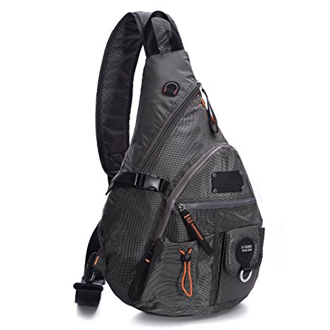 Large Nylon Sling Bag Backpack Book Bag Hiking Bag for Men Women