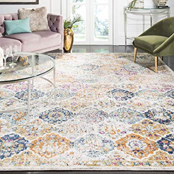 Safavieh Madison Collection MAD611B Cream and Multicolored Bohemian Chic Distressed Area Rug (12' x 18')