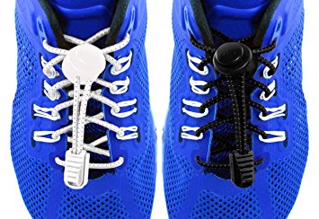 2 Pair of Elastic Shoe Laces Ties Your Feet Into Your Favorite Shoes, for All Leisure Activities, Marathons, Triathlons, Sports, Handy for Kids-two Pair of Durable Laces and Bonus Extra Clips.