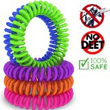Premium Mosquito Repellent Bracelets by Cravegreens Pack of 10 - Pest Control Repeller - Up to 250Hrs of Insect Protection - Outdoor and Indoor Wrist Bands for Adults and Kids -No Spray Deet-free - All Natural Plant Oils