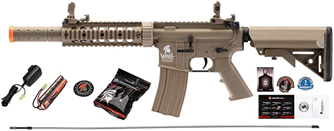 Lancer Tactical Gen 2 Airsoft Rifle SD M4 GEN 2 Polymer- Electric Full/Semi-Auto Airsoft AEG Rifle with 0.20g BBS, Charger and Battery