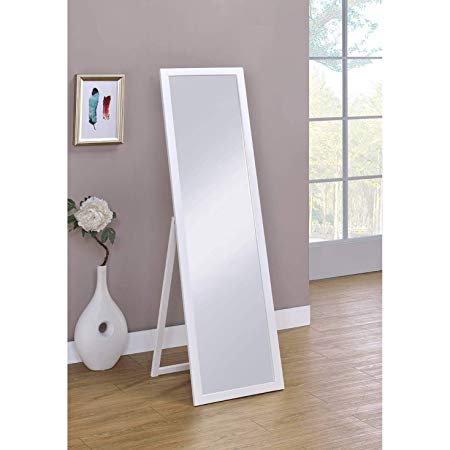 ORE International N266-WHITE Cottage Rectangular Standing Mirror, White
