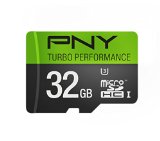 PNY U3 Turbo Performance 32GB High Speed MicroSDHC Class 10 UHS-I up to 90MBsec Flash Card P-SDU32GU390G-GE