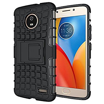 Case Collection® Stylish Heavy Duty Shock Proof Armour Dual Protection Cover with Built-in Kickstand For Motorola Moto E4