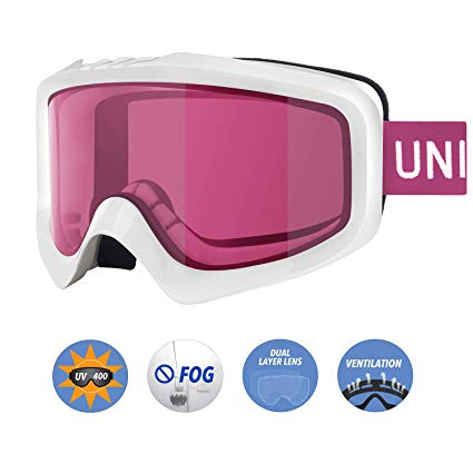 Unigear Skido X1 Ski Goggles, Anti-Fog Snowboard Goggles for Men, Women & Youth – 100% UV Protection