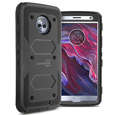 Moto X4 Case, CoverON Tank Series Heavy Duty Full Body Protective Phone Cover for Motorola Moto X4 (2017) - Black