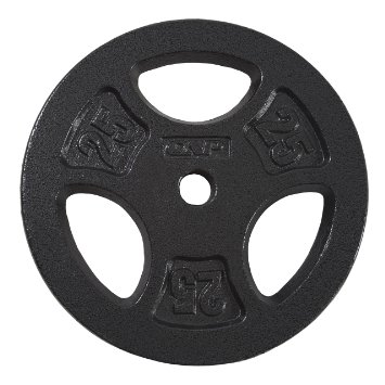 CAP Barbell Standard Grip Plate, Black