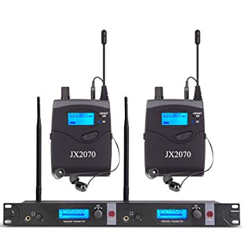 Audio UHF Wireless in Ear Monitor System JX2070 with 2 Receivers 80 Channel Monitoring Recording Studio Stage Pro Audio
