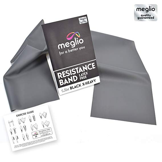 Meglio Latex Free Exercise Bands for Fitness Workouts & Physio - Exercise Guide Included