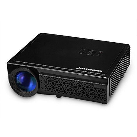 Excelvan LED96 Home Cinema Theater Projector Full HD Wireless Portable Built-in Speaker 1080P 2500 Lumens 120'' Image via HDMI/VGA/AV/SD/USB Ports,Support Red and Blue 3D effect (2500 lumens Black)