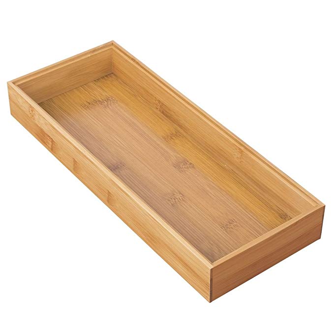 InterDesign Formbu Stackable Drawer Organizer Box-Bamboo, 6” x 15” x 2” 6" x 15" x 2"