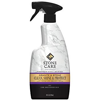 Granite Cleaner, Polish, and Sealer - 24 fl oz - Stone Care International - Cleans Polishes and Seals Stone Granite Quartz Marble Limestone Travertine Slate Surfaces