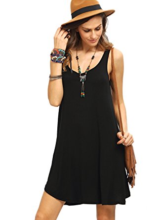 ROMWE Women's Sleeveless Summer Swing Tank Sundress