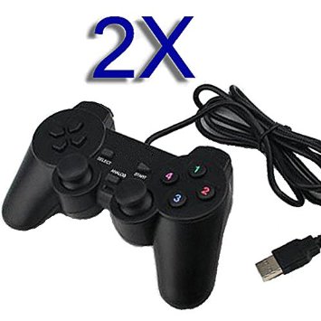 Donop 2 Pack USB GamePad Joypad Double Dual Shock Game Controller PC [video game]