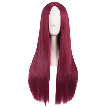 MapofBeauty 28 Inch/70cm Women Special Natural Long Straight Synthetic Wig (Blood Red)