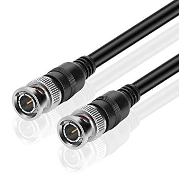 TNP BNC RG-59/U Cable (3 Feet) - BNC Male To Male Extension Connector Adapter RF Professional RG-59/U Grade Coaxial Wire Cord Cable Jack Plug for Video Security Camera CCTV Systems, Oscilloscope