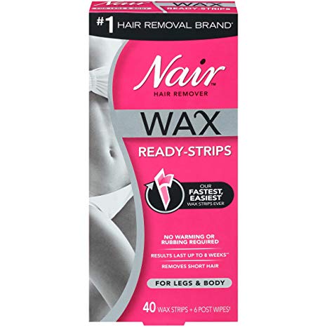 Nair Wax Ready-Strips for Legs and Body, 40 Count (Pack of 3)