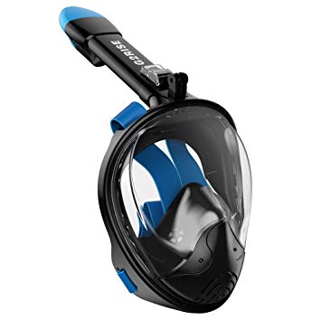 G2RISE SN01 Full Face Snorkel Mask with Detachable Snorkeling Mount, Anti-Fog and Foldable Design for Adults Kids