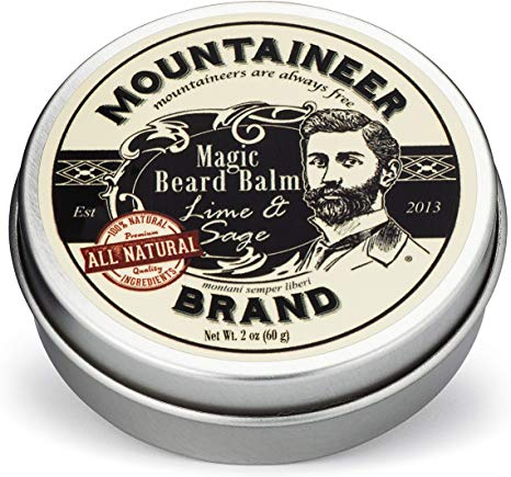 Magic Beard Balm by Mountaineer Brand: All Natural Beard Conditioning Balm (Lime & Sage)