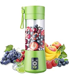 6 Blade Smoothie Maker Usb Juicer Bottle Blender | Rechargeable Portable Blender For Juices, Shakes, Smoothies, Protien Shakes | 380ml (380ml-MULTICOLOUR) (‎NG-01J)