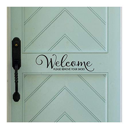 Welcome..Please Remove Your Shoes Vinyl Wall Decal (Black)
