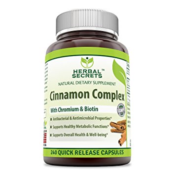 Herbal Secrets Super Cinnamon Complex with Chromium & Biotin 120 Quick Release Capsules