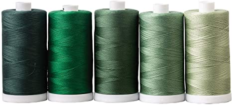 Connecting Threads 100% Cotton Thread Sets - 1200 Yard Spools (Set of 5 - Enchanted Forest)