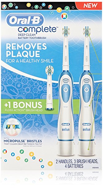 Oral-B Complete Deep Clean Battery Toothbrush, 2 Count