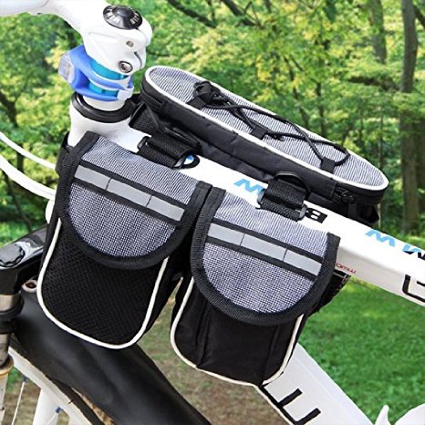 UYIKOO ® Bike Bicycle 4 IN 1 Multi-function Front Frame Tube Pannier Bag With Rainproof Cover for Mountain Road Bike