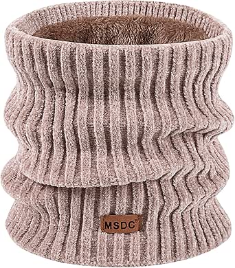 MSDC Winter Scarf for Women Neck Gaiter Warmer Chenille Fleece Face Mask Covering for Cold Weather Gifts