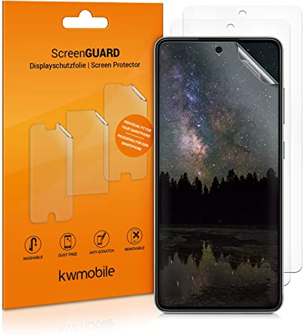 kwmobile Set de 3X película Transparente Compatible con Samsung Galaxy A52 / A52 5G / A52s 5G - Pack de Protectores de Pantalla para móvil