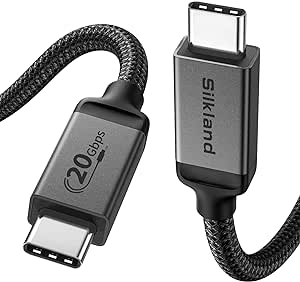 Silkland USB4 Kabel 5M, 20Gbps Datenübertragung, 5K@60Hz 4K@60Hz, 240W Schnellladung, kompatibel mit Thunderbolt 4/3, MacBook, DELL XPS, Surface Pro, VR Headset