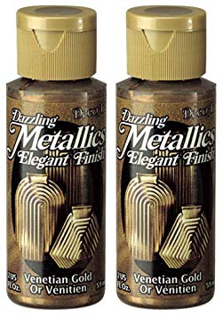 2-Pack - DecoArt Dazzling Metallics Acrylic Colors - Venetian Gold, 2-Ounces Each