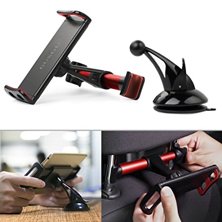 Kids Car Backseat Headrest Car Mount Stand Snap-on Holder with 360 Degrees Rotation Car Headrest Mount for iPhone X 8 8 Plus 7 7Plus, Samsung Note 8 S8, S7 (RED)