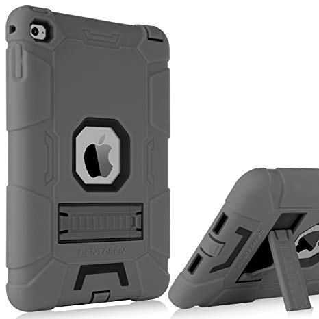 iPad Mini 4 Case,iPad Mini 4 Retina Case,iPad Mini 5 Case,BENTOBEN 3 in 1 Hybrid [Soft&Hard] Heavy Duty Rugged Stand Cover Shockproof Anti-Scratch Full-Body Protective Cases for iPad Mini 4/5, Gray