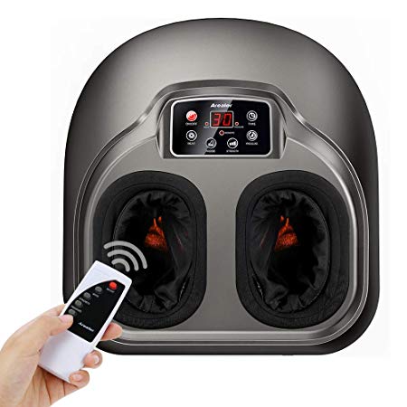 Foot Massage AREALER Kneading Shiatsu Therapy Feet Massage Machine with Deep-Kneading, Built-in Heat Function, Air Compression, Perfect for Home Office