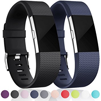 For Fitbit Charge 2 Bands(2 Pack), Maledan Replacement Accessory Wristbands for Fitbit Charge 2 HR, Large Small