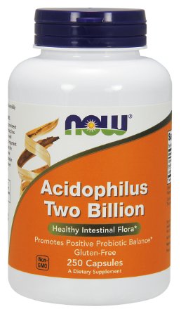 Now Foods Acidophilus Two Billion, Capsules, 250-Count (Gluten free)